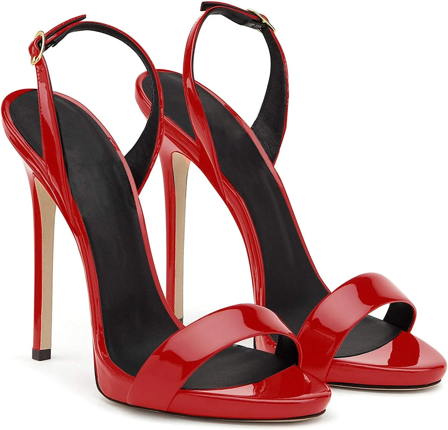 Eldof Womens Open Toe Sandals 12CM Ankle Buckle High Heels Wedding Party Heels