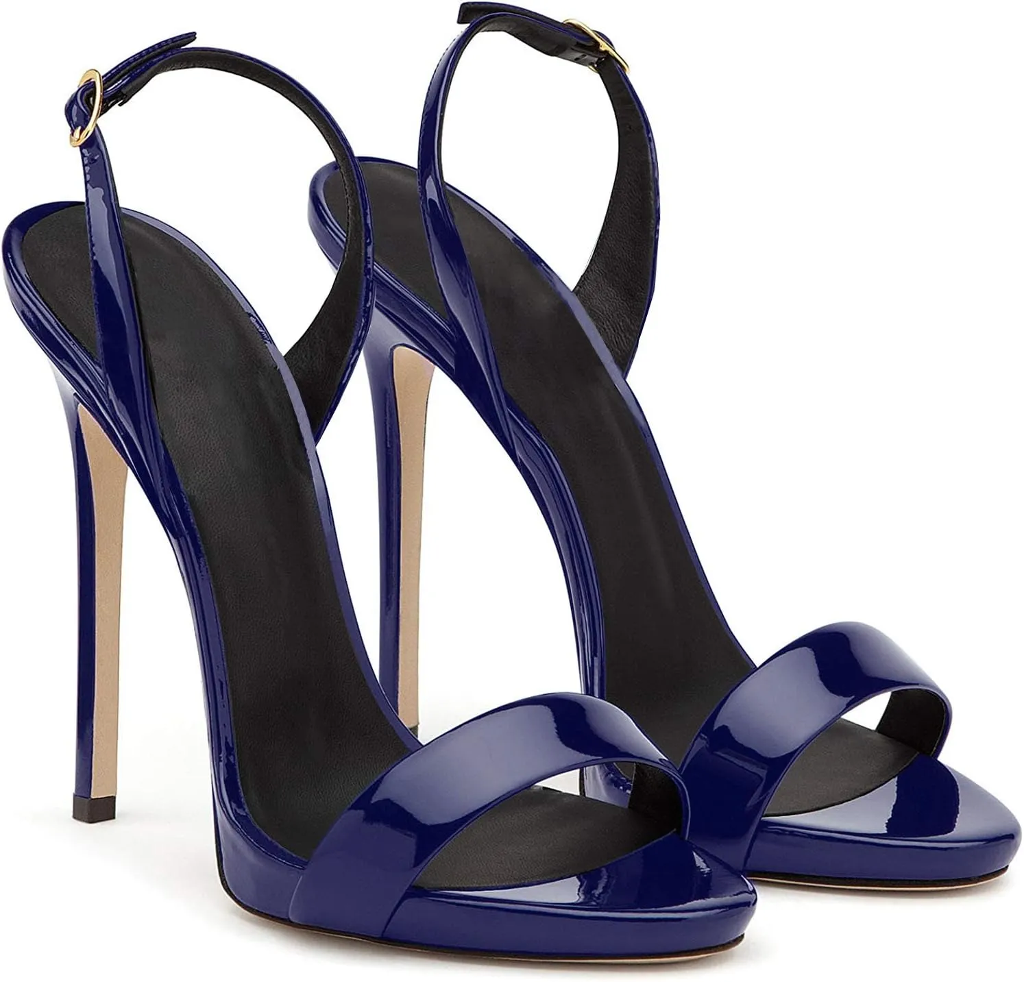 Eldof Womens Open Toe Sandals 12CM Ankle Buckle High Heels Wedding Party Heels