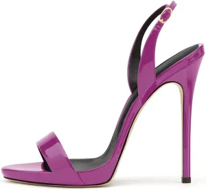 Eldof Womens Open Toe Sandals 12CM Ankle Buckle High Heels Wedding Party Heels