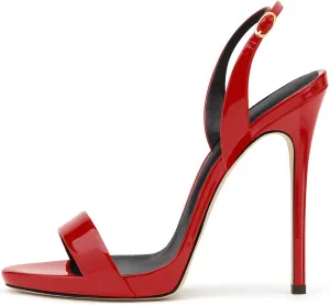 Eldof Womens Open Toe Sandals 12CM Ankle Buckle High Heels Wedding Party Heels