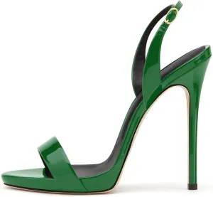 Eldof Womens Open Toe Sandals 12CM Ankle Buckle High Heels Wedding Party Heels
