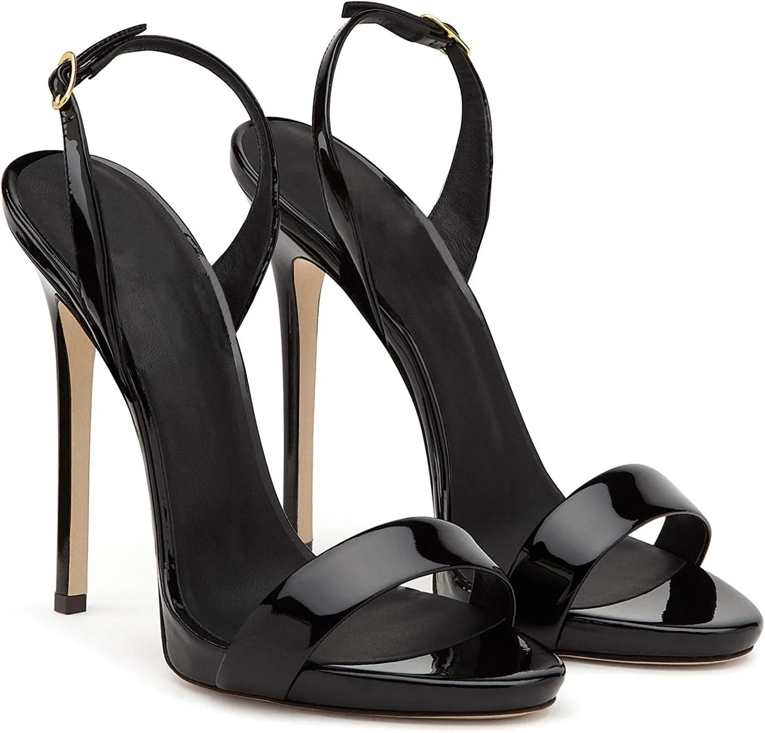 Eldof Womens Open Toe Sandals 12CM Ankle Buckle High Heels Wedding Party Heels
