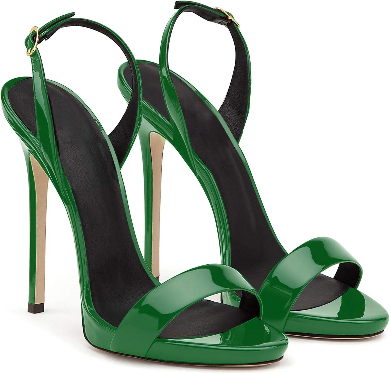 Eldof Womens Open Toe Sandals 12CM Ankle Buckle High Heels Wedding Party Heels