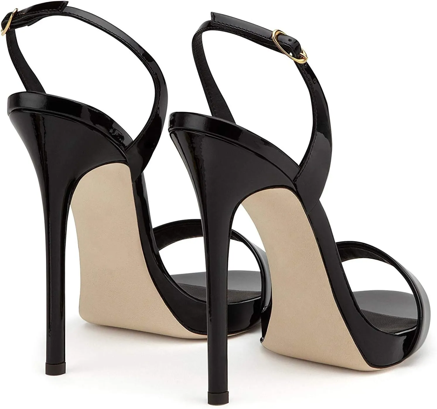 Eldof Womens Open Toe Sandals 12CM Ankle Buckle High Heels Wedding Party Heels