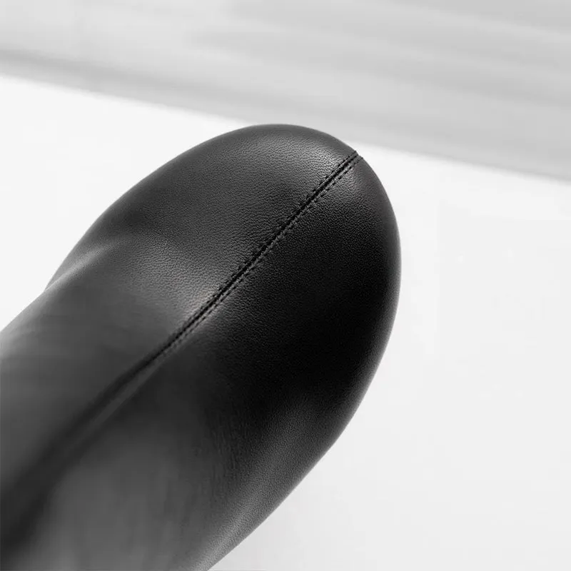 Elegant Ankle Boots with 100% Sheepskin Lining High Heel Side Zipper Slimming Boots
