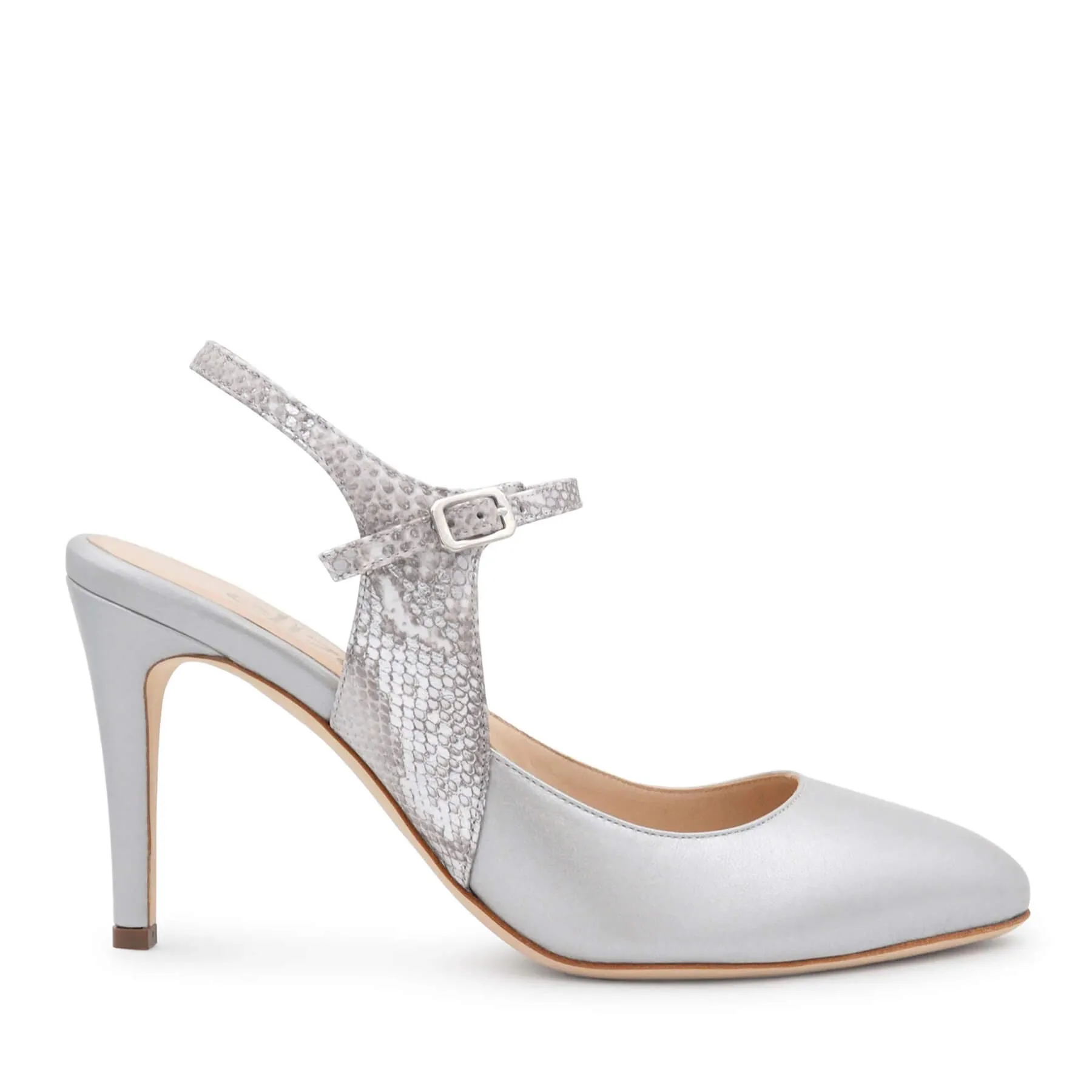 Elizee Frecia Pump - Silver Metallic Leather High Heels