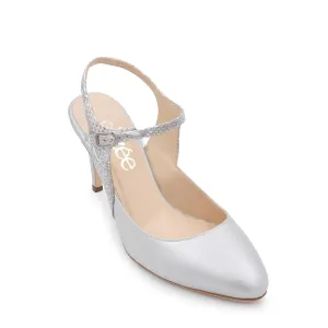 Elizee Frecia Pump - Silver Metallic Leather High Heels