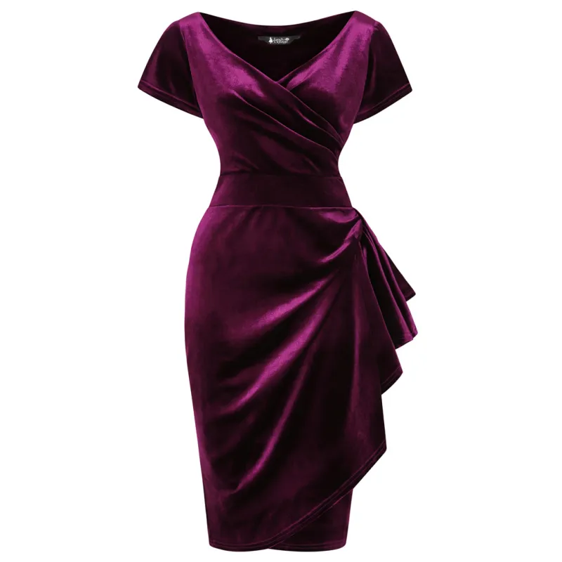 Elsie Dress - Plum Velvet