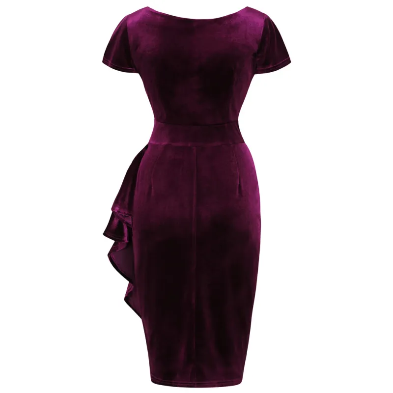 Elsie Dress - Plum Velvet