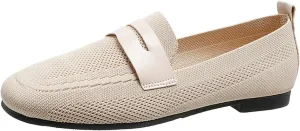 Fashion Spring And Summer Women Casual Shoes Solid Color Flat Bottom Round Toe Flying Woven Mesh Breathable High