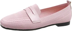 Fashion Spring And Summer Women Casual Shoes Solid Color Flat Bottom Round Toe Flying Woven Mesh Breathable High