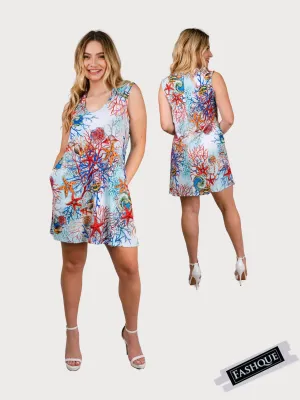 FASHQUE - Cutout Shoulder Strap V Neck Midi Dress for Women - D2026
