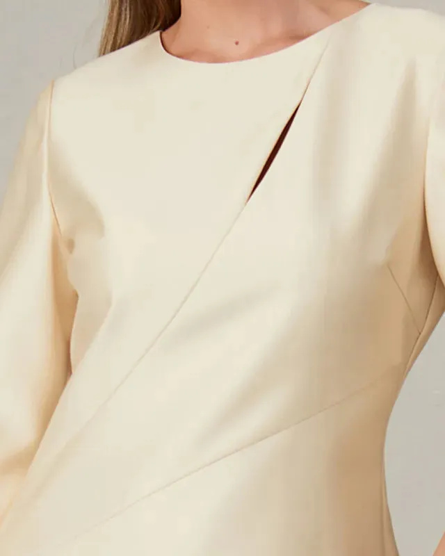 Fee G Briana Panel Midi Dress With Split Neckline
