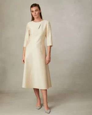 Fee G Briana Panel Midi Dress With Split Neckline