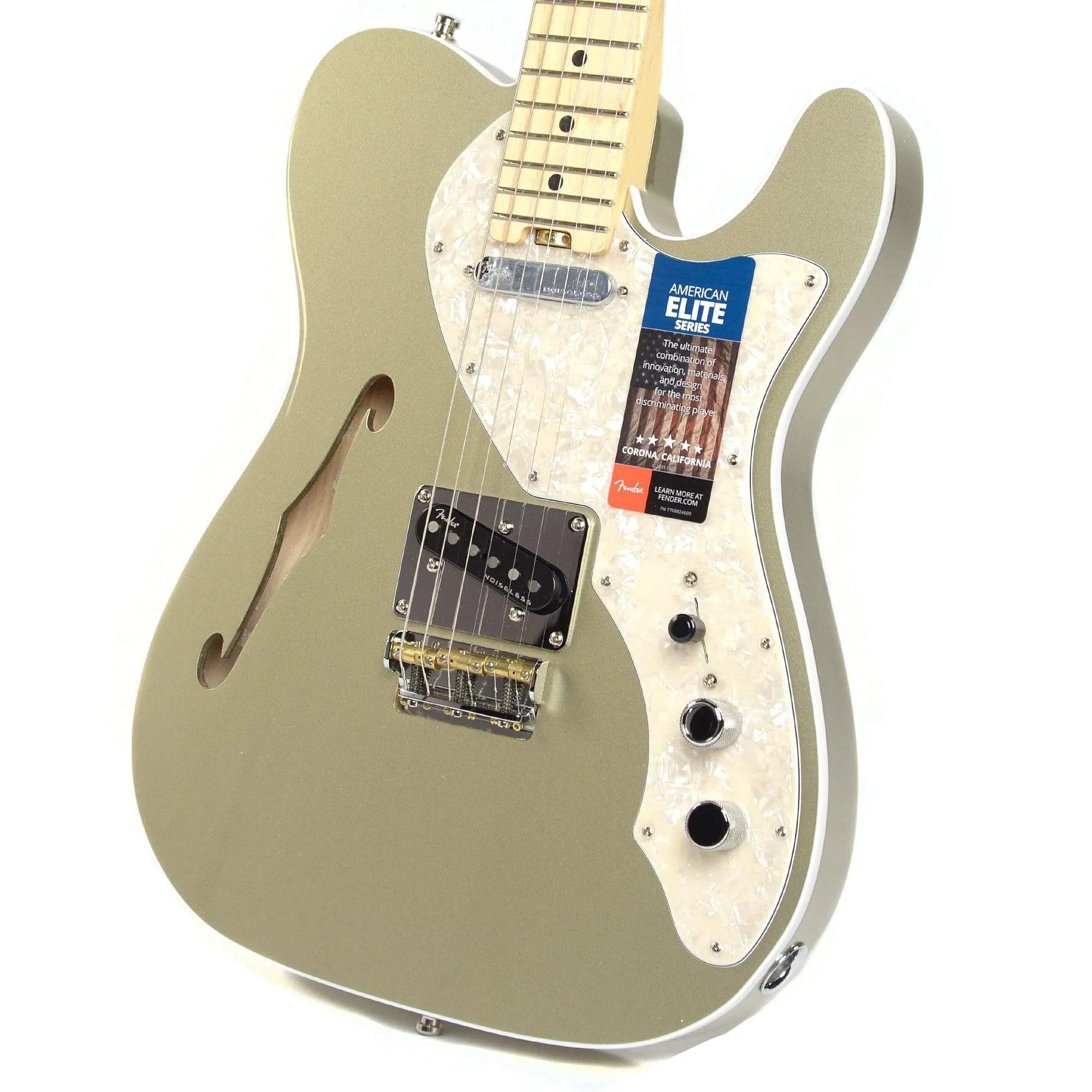 Fender American Elite Telecaster Thinline MN Champagne w/Hardshell Case