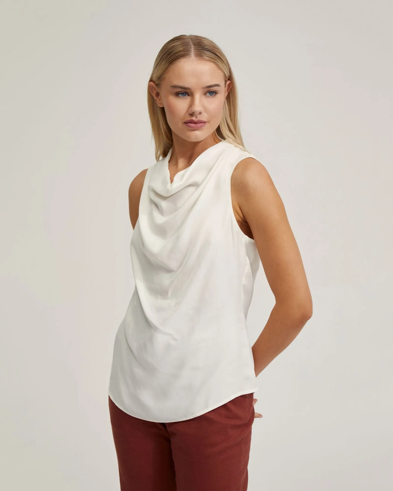 Fern Cupro Blend Soft Neck Top