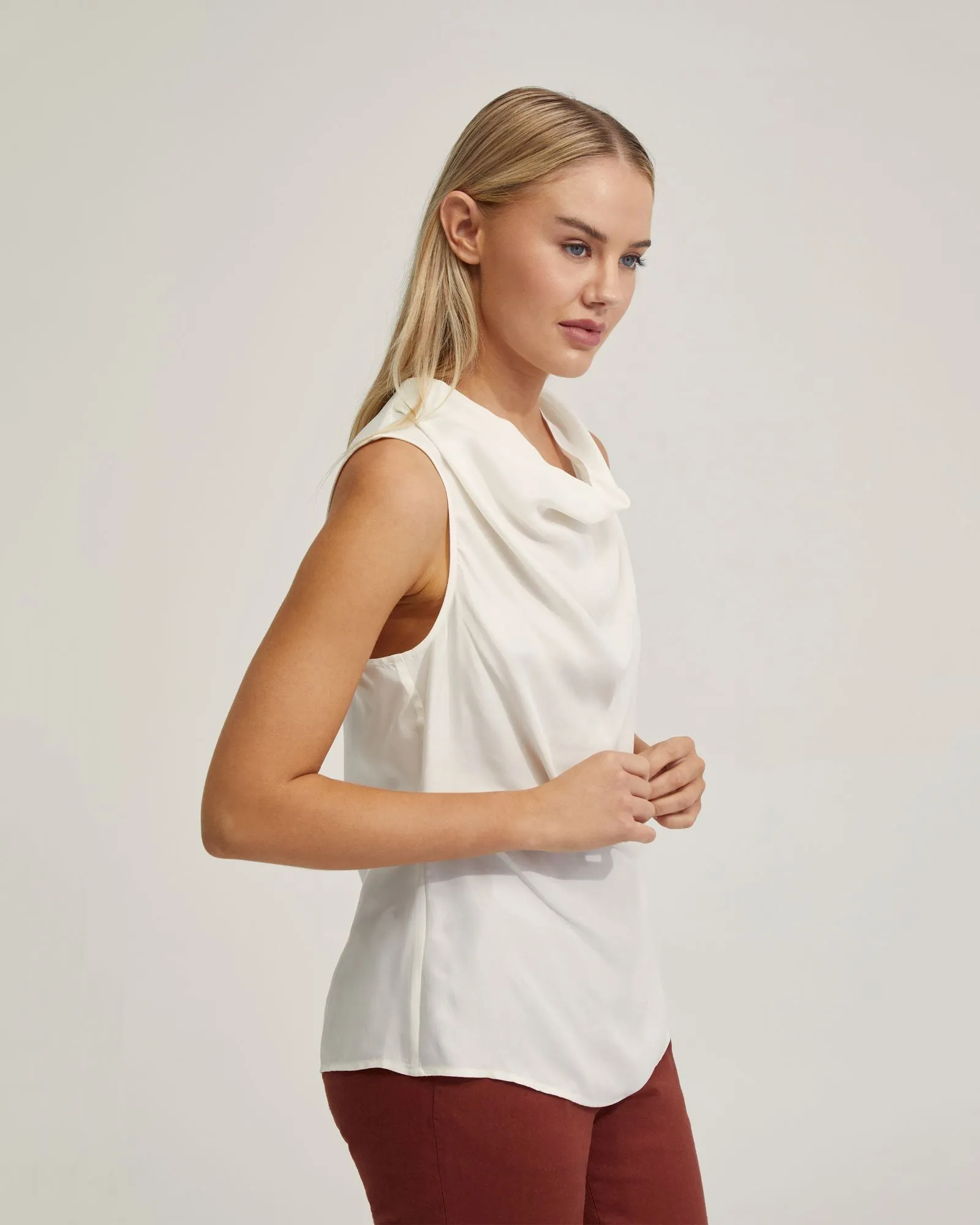Fern Cupro Blend Soft Neck Top