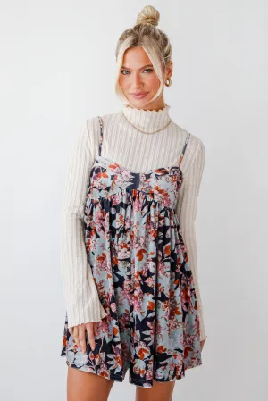 FINAL SALE - Alluring Glam Black Floral Velvet Romper