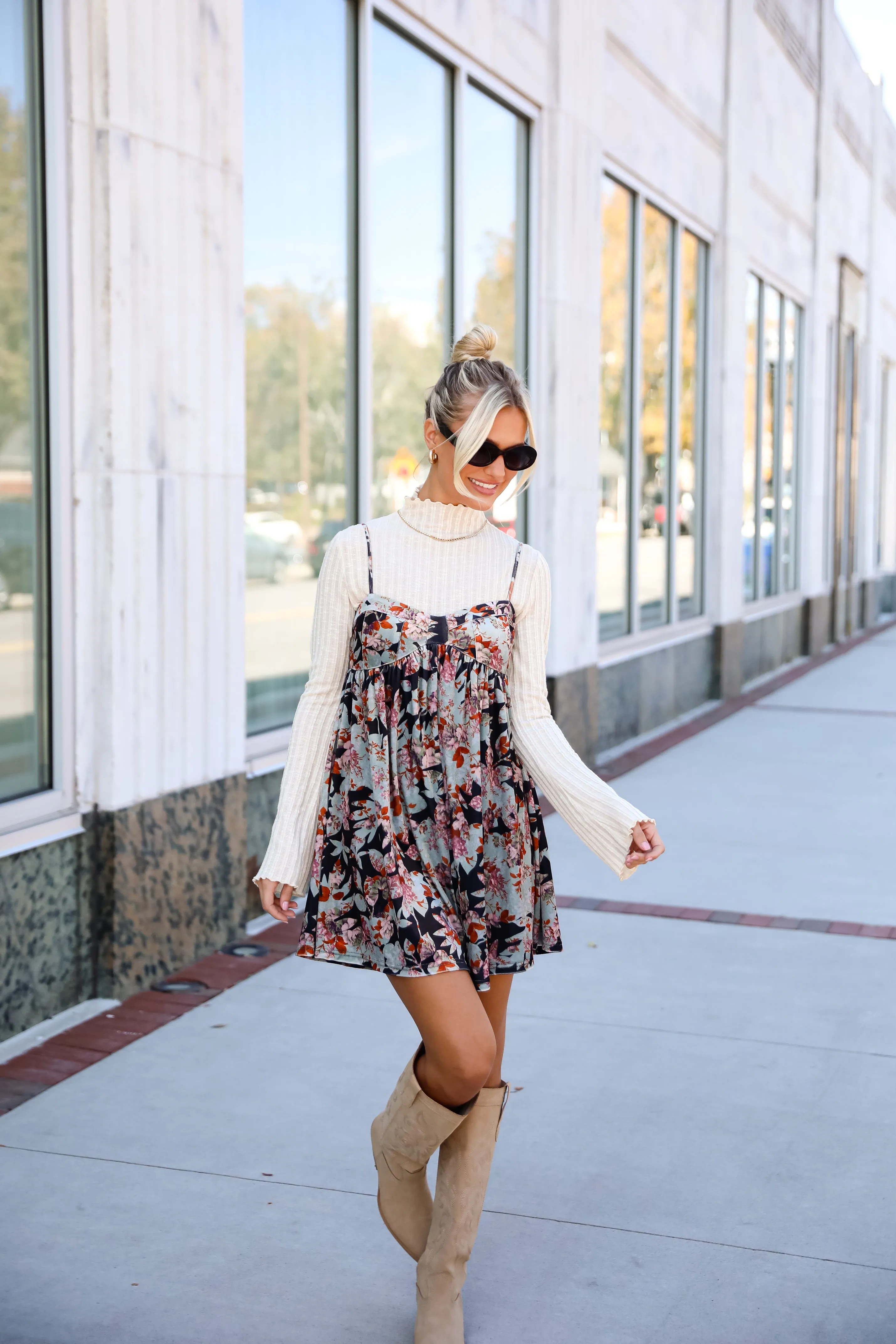 FINAL SALE - Alluring Glam Black Floral Velvet Romper