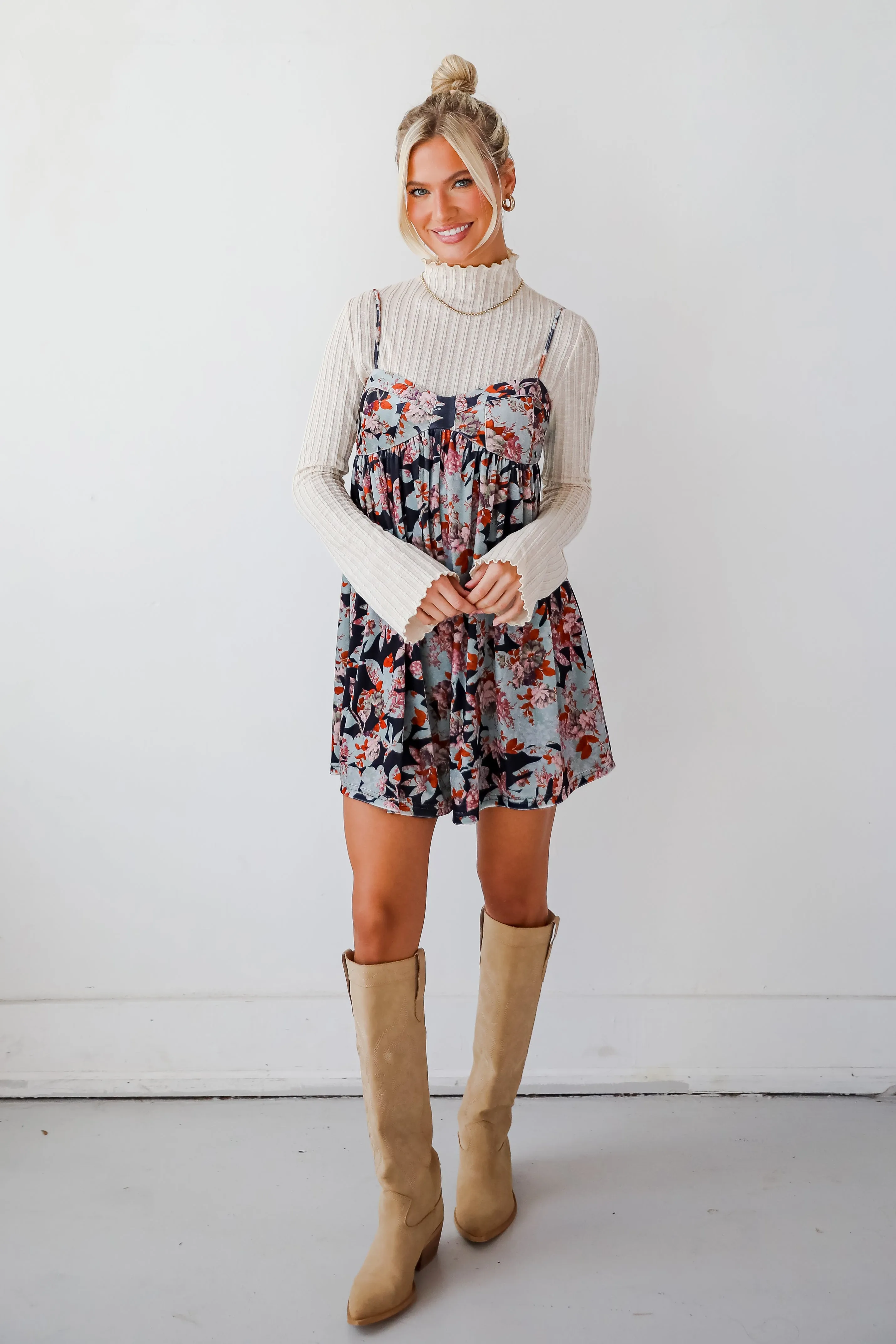 FINAL SALE - Alluring Glam Black Floral Velvet Romper