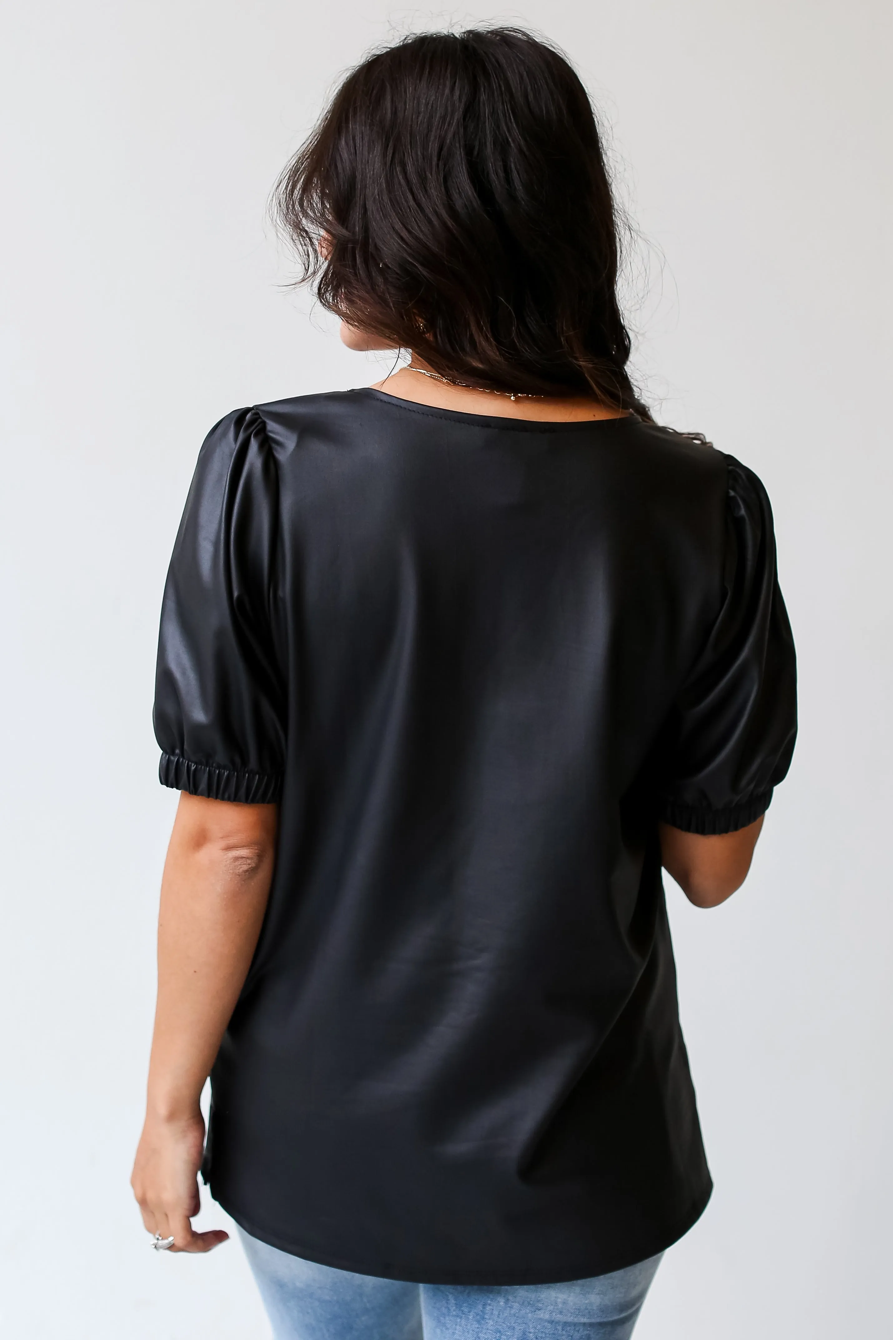 FINAL SALE - Remarkable Flirt Black Puff Sleeve Blouse