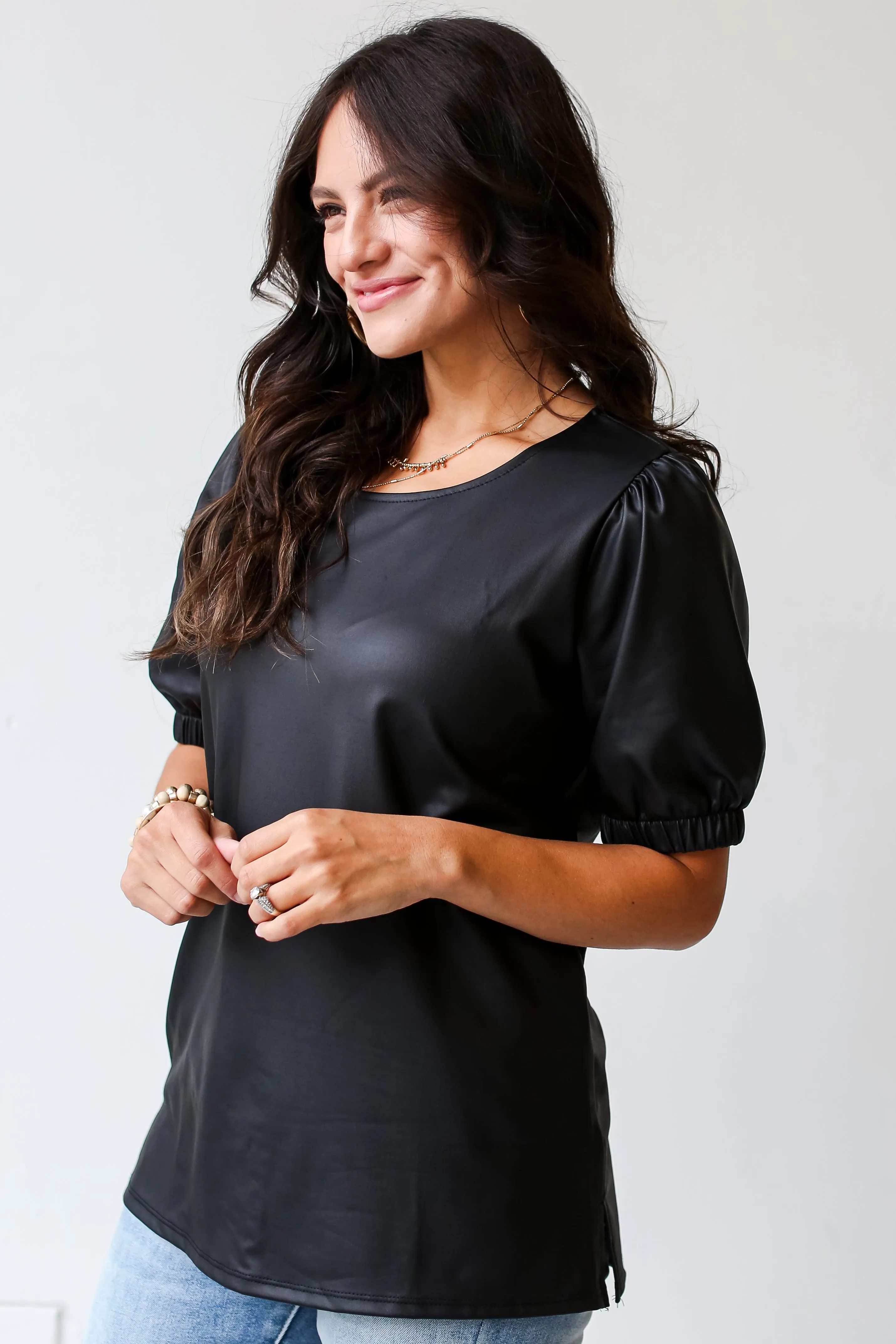 FINAL SALE - Remarkable Flirt Black Puff Sleeve Blouse