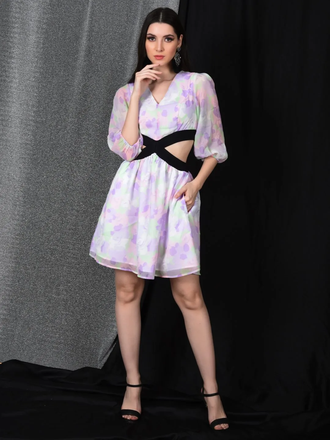 Flawless Letest Multicolour Cutout Dress For Women  | JOLLY