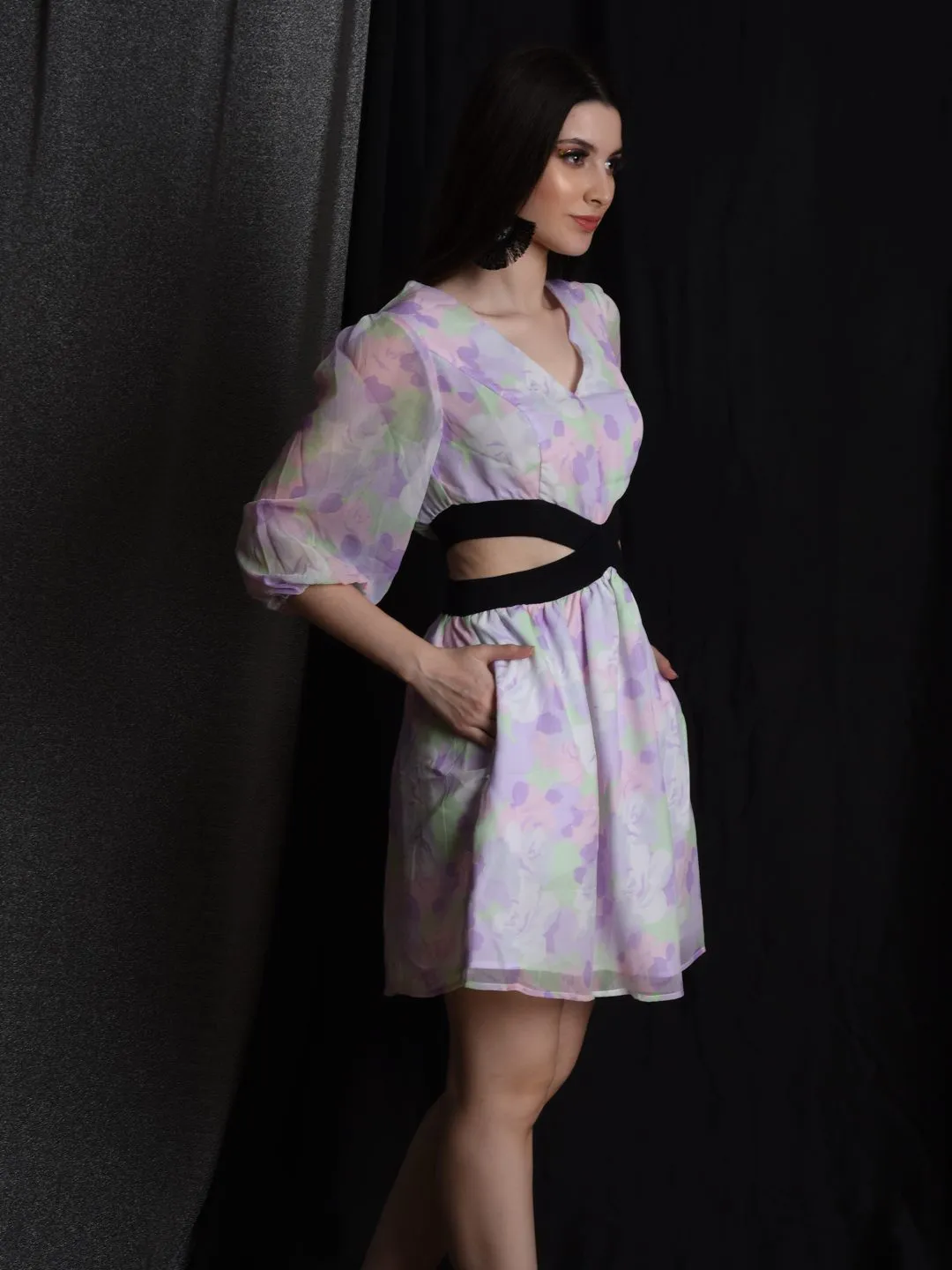 Flawless Letest Multicolour Cutout Dress For Women  | JOLLY