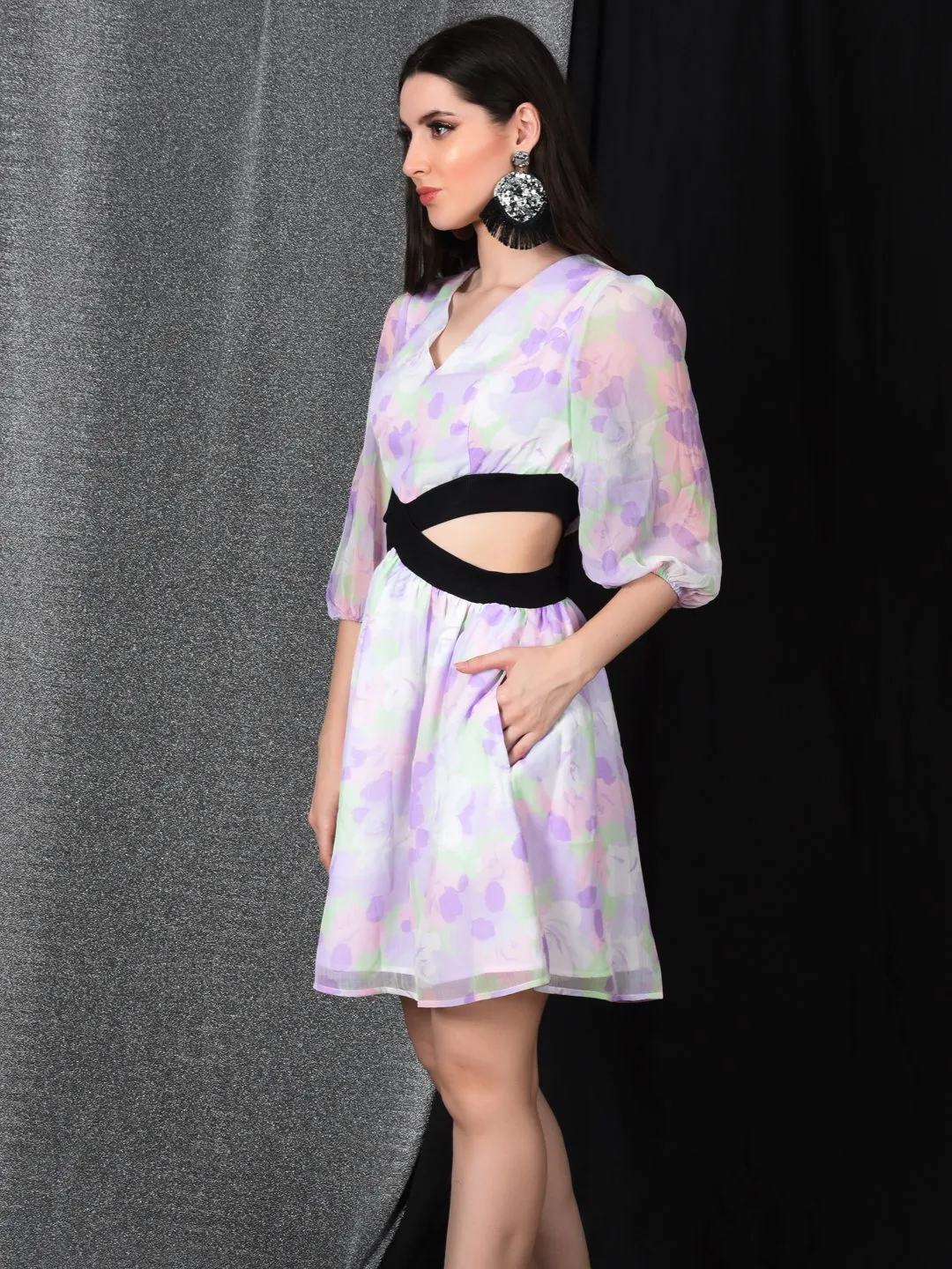 Flawless Letest Multicolour Cutout Dress For Women  | JOLLY