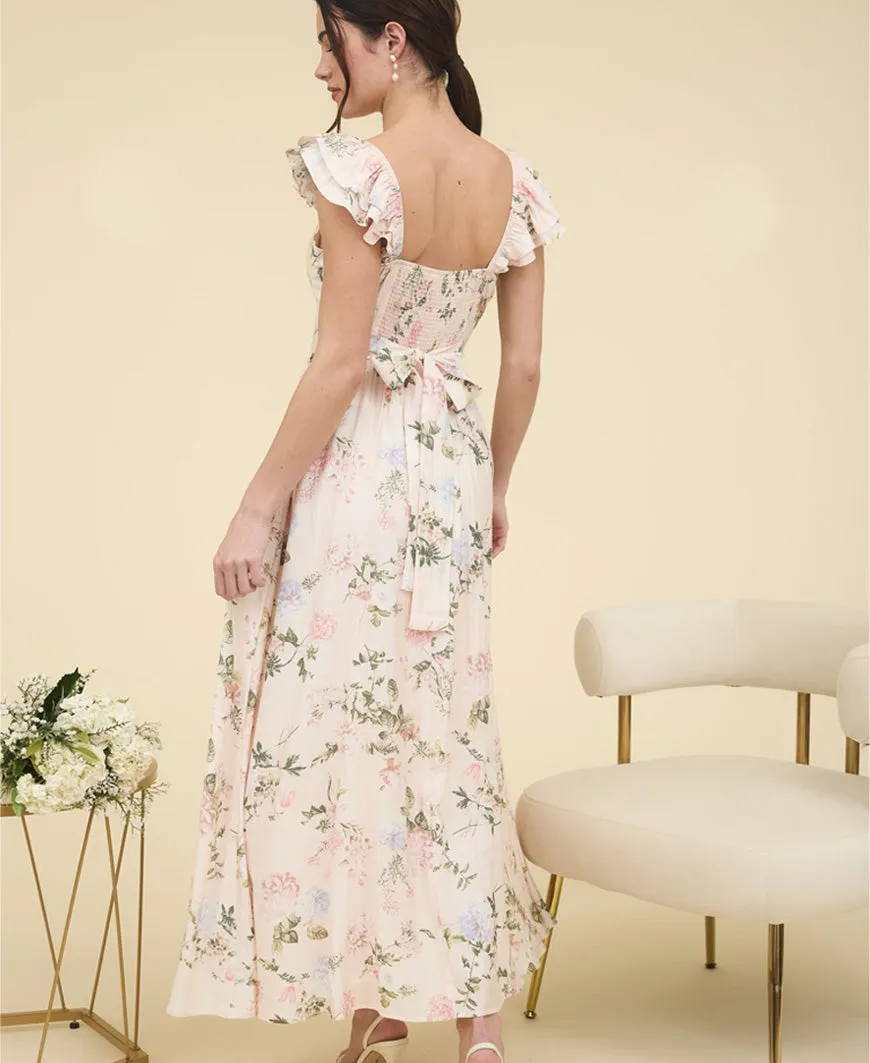Flora Sweetheart Maxi Dress Pink