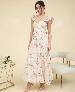Flora Sweetheart Maxi Dress Pink