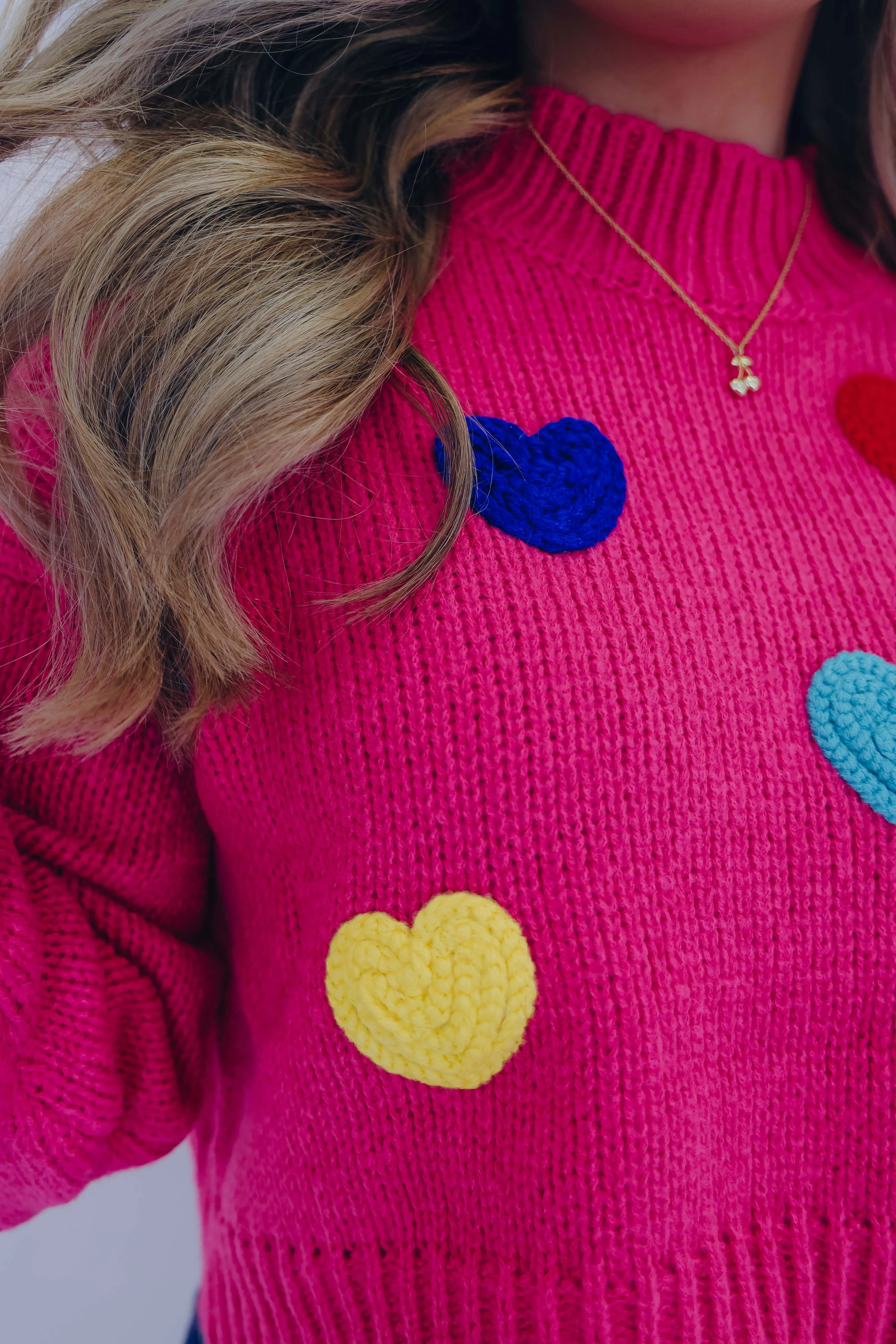 Follow Your Heart Colorful Cropped Sweater