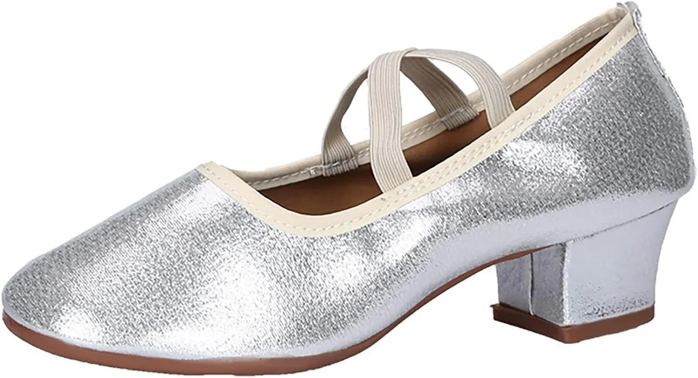 Foreign Trade 2025 New Soft Sole Solid Leather CrossStrap Dance Shoes Latin Dance Shoes Dress Boots for Women Low Heel