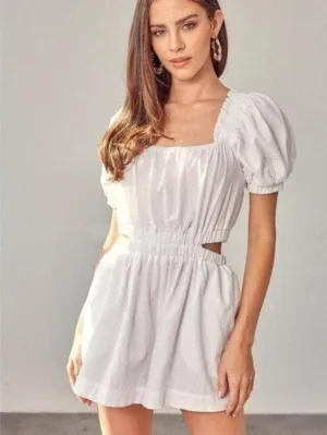 Forever Stylish White Puff Sleeve Romper