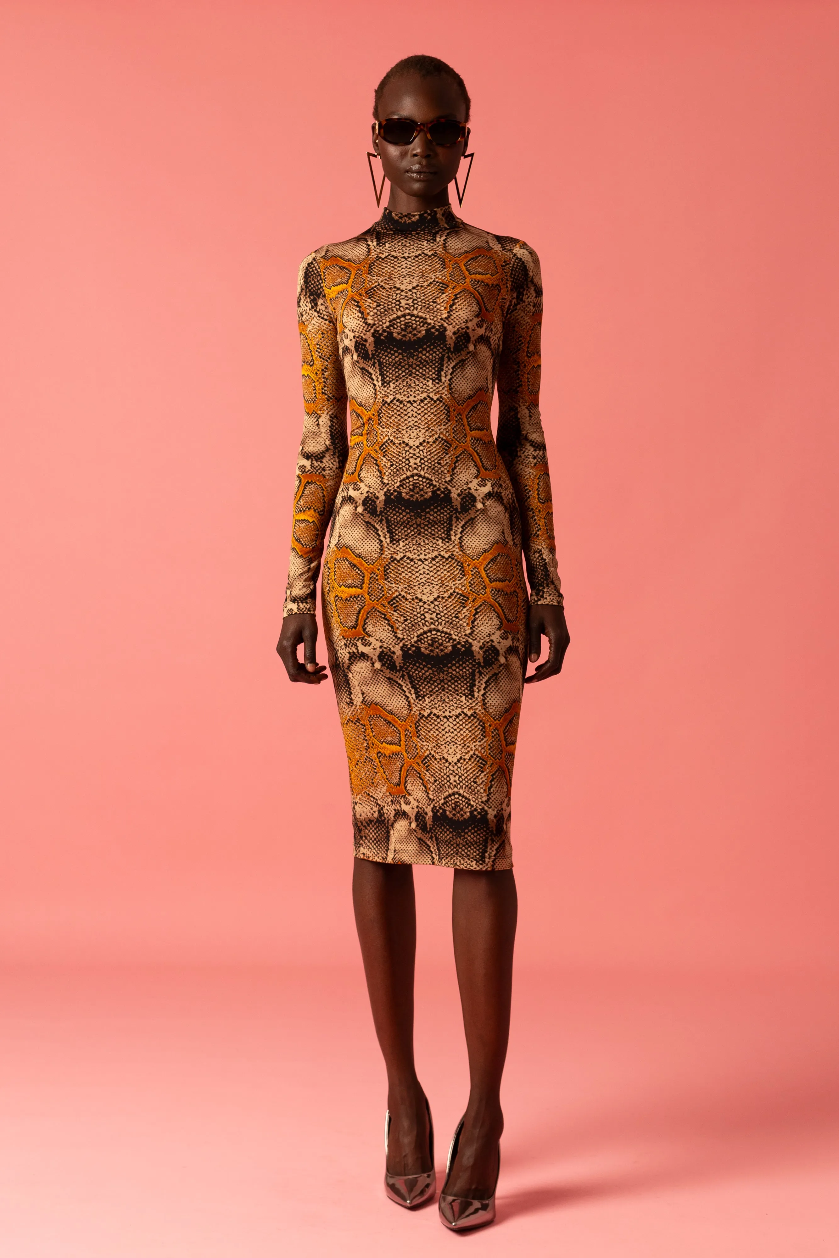 Full Sleeve Snake Skin Dress