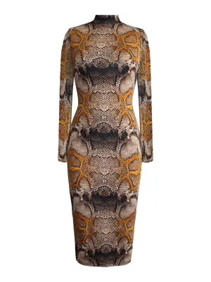 Full Sleeve Snake Skin Dress