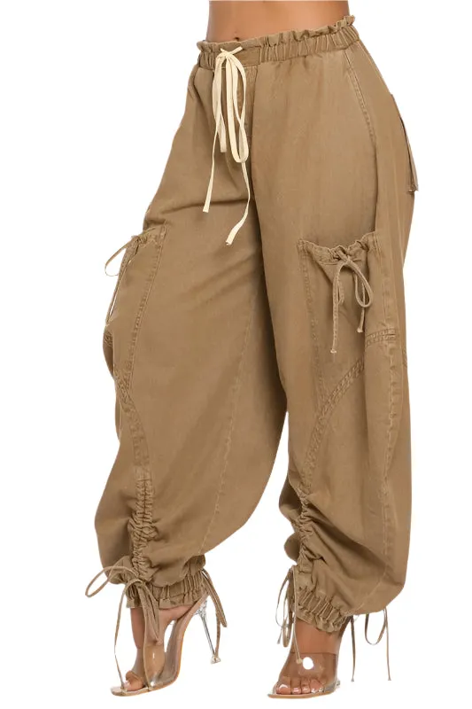 Get Loosed- Plus Size Medium Washed Denim Cargo Pant