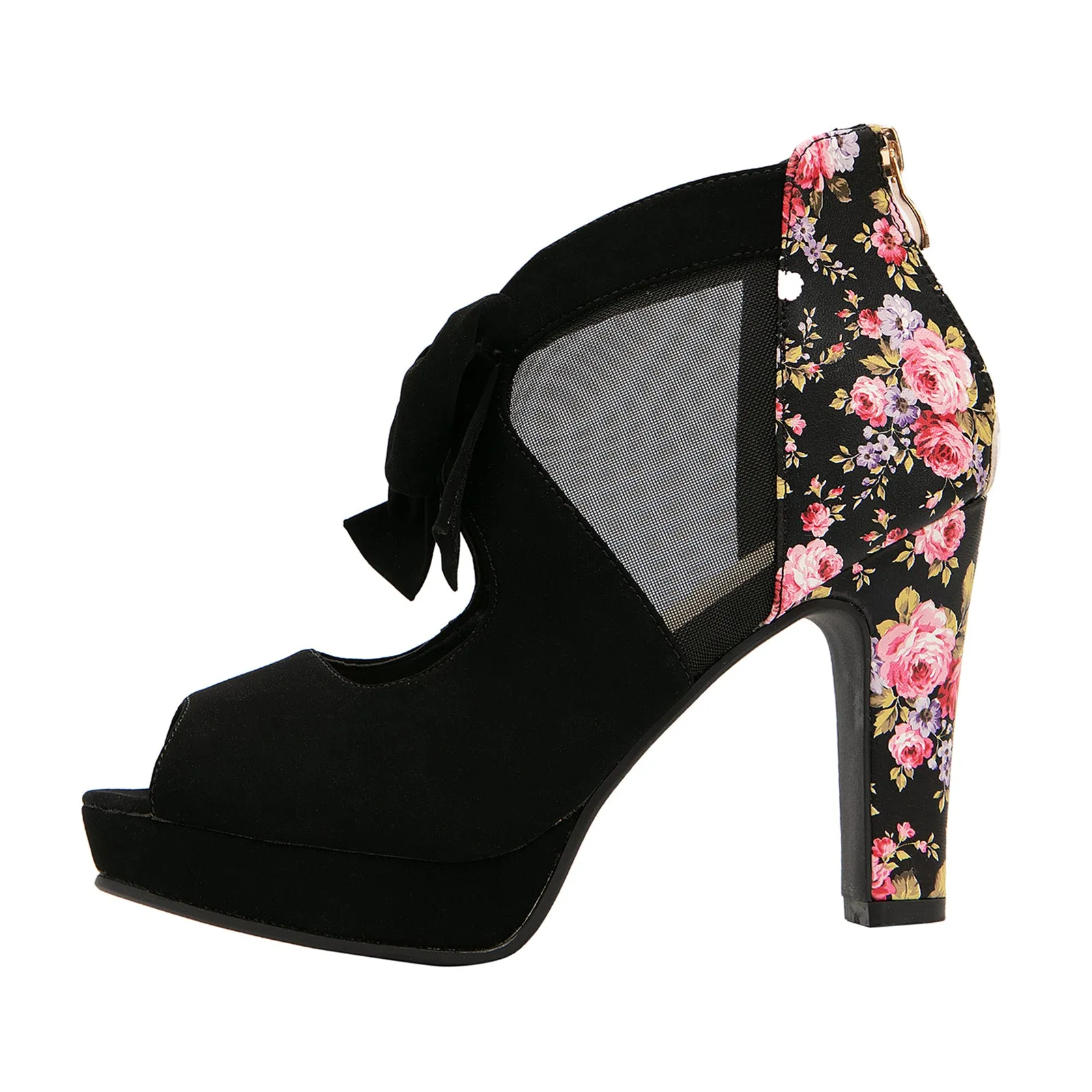 getmorebeauty Open Toe Women flower figure Platform High Heel Shoes Bows Strappy Sandals perfet for wedding/date/night/danceing