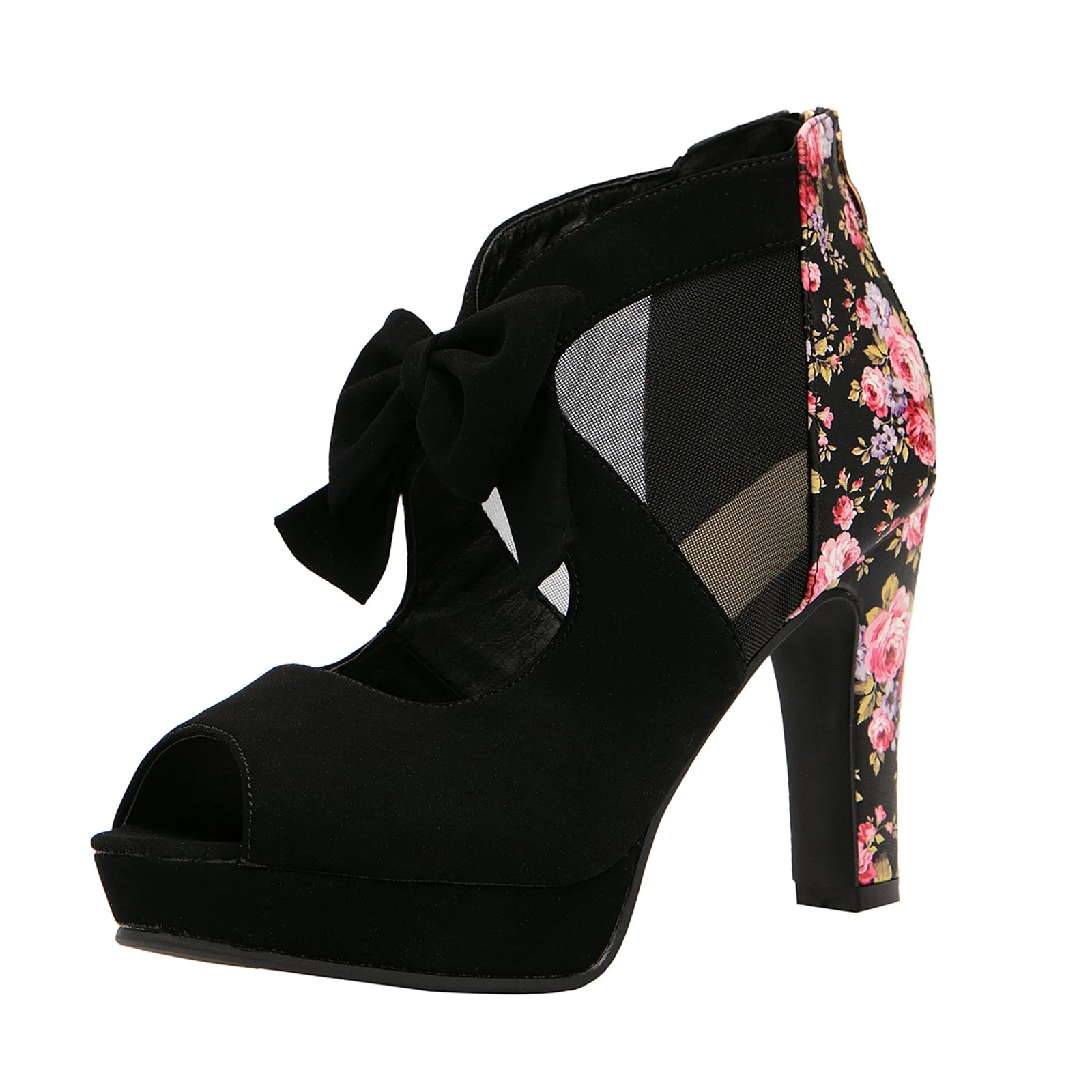 getmorebeauty Open Toe Women flower figure Platform High Heel Shoes Bows Strappy Sandals perfet for wedding/date/night/danceing