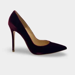 Gianvito Rossi Burgundy Velvet Heels