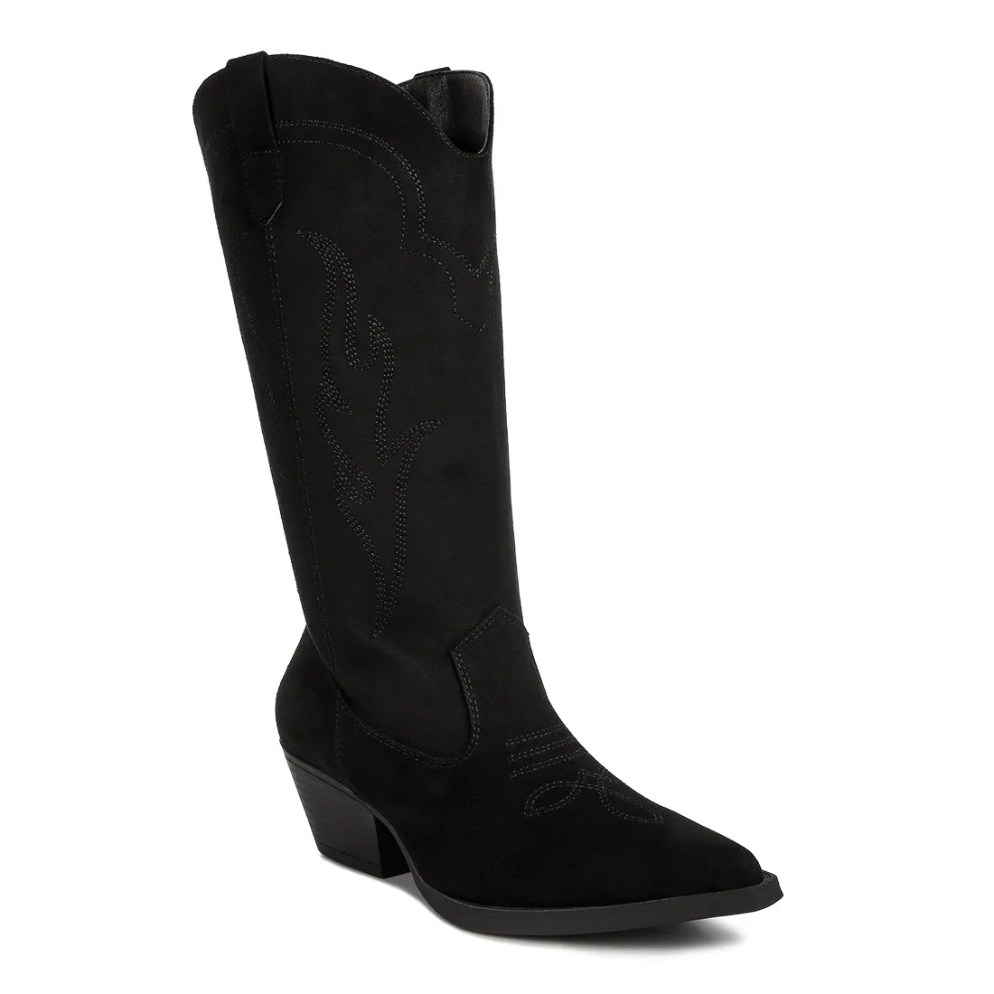 Ginni Embroidered Calf Boots