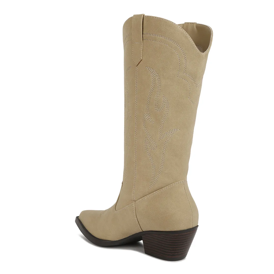Ginni Embroidered Calf Boots