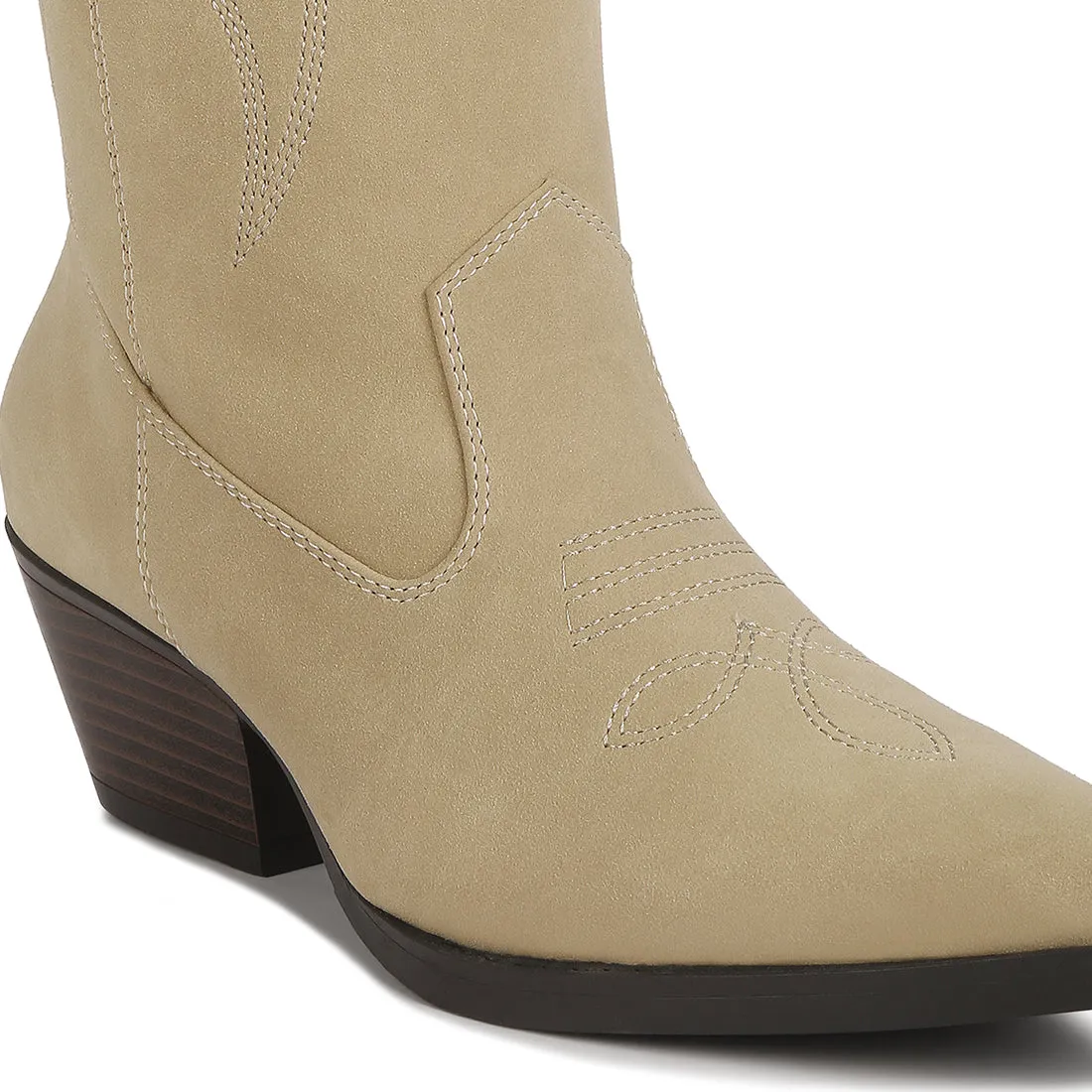 Ginni Embroidered Calf Boots