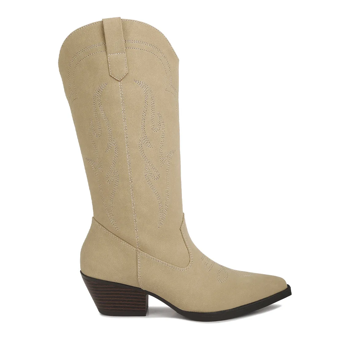 Ginni Embroidered Calf Boots