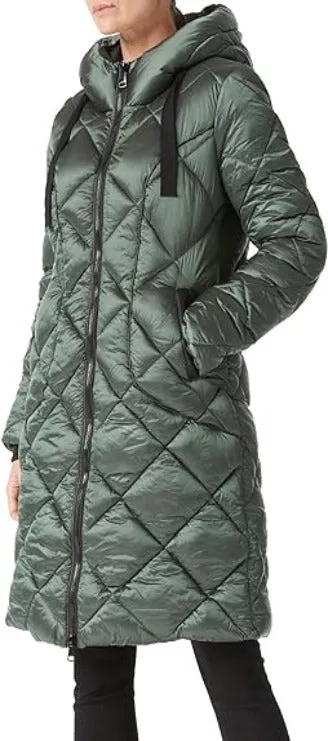 Giolshon Women Puffer Padded Coat Quilted  Hooded Long Jacket