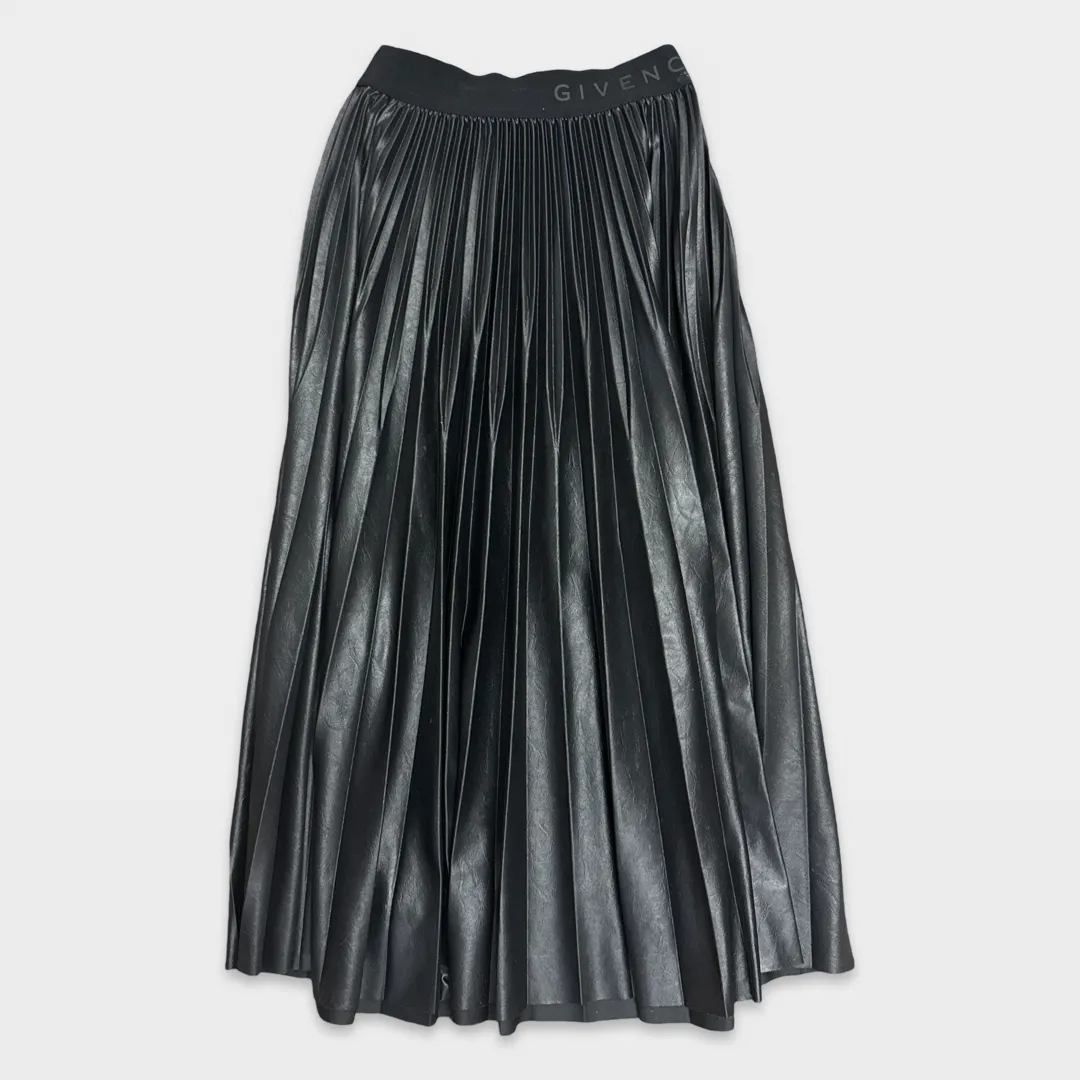 Givenchy Black Pleated Midi Skirt