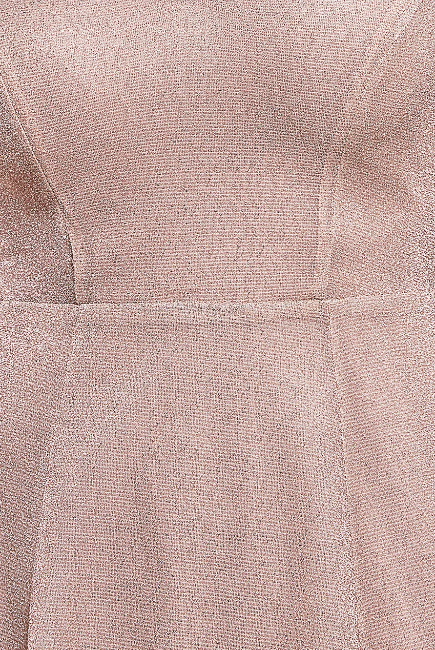 Goddiva Off The Shoulder Lurex High Low Dress