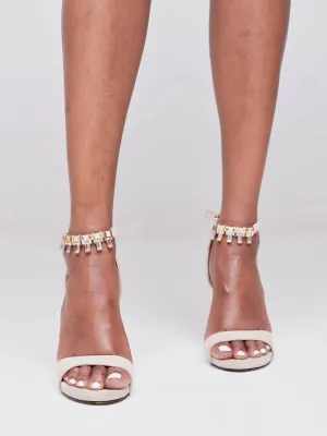 Golden Nude High Heels - Pink