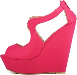 Gracemee Women Fashion Sandals Wedge High Heels Ankle Strap Party Heels Platform Peep Toe Summer Shoes YaguangCherry Size 35