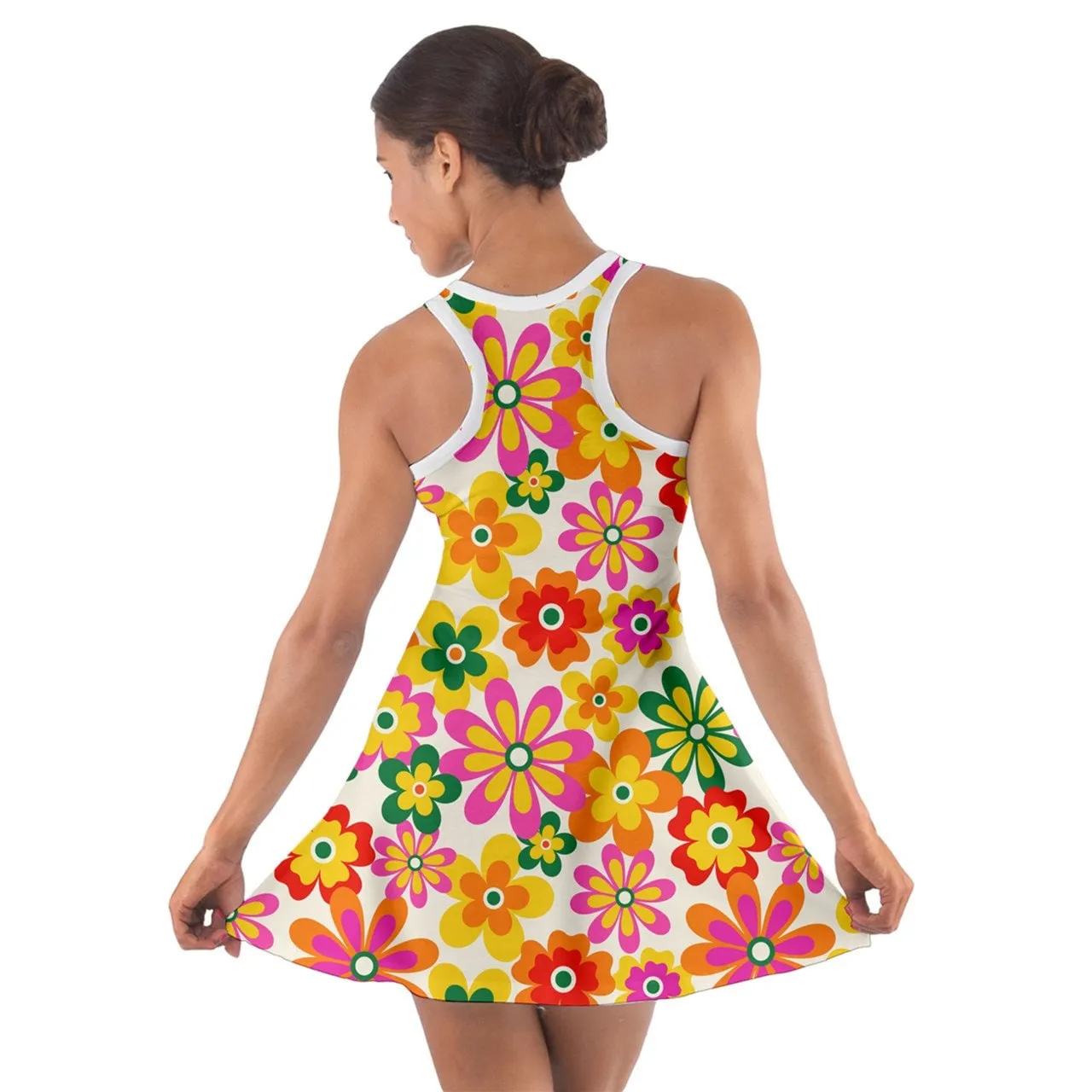 Green Pink Mod Dress, 60s Dress Style, 60s Style Dress, Vintage Style Dress, Neon Dress, Floral Dress, Go Go Dress, 60s mini dress